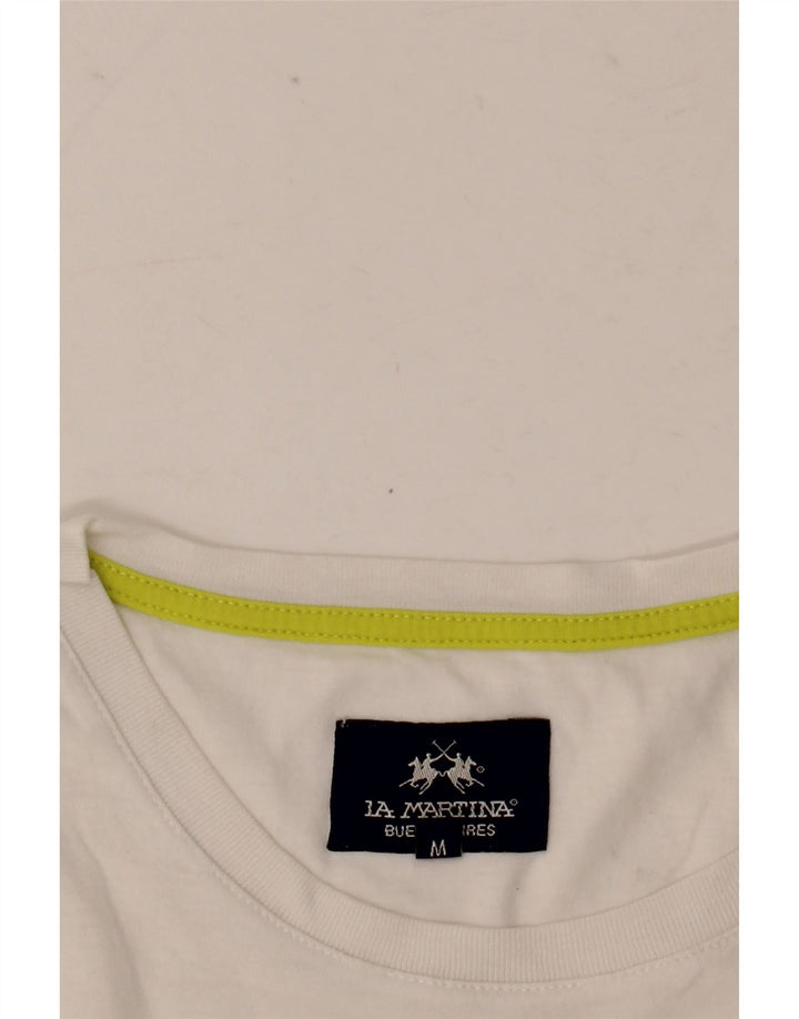 La Martina Hombre Camiseta Gráfica Top Medium Blanco