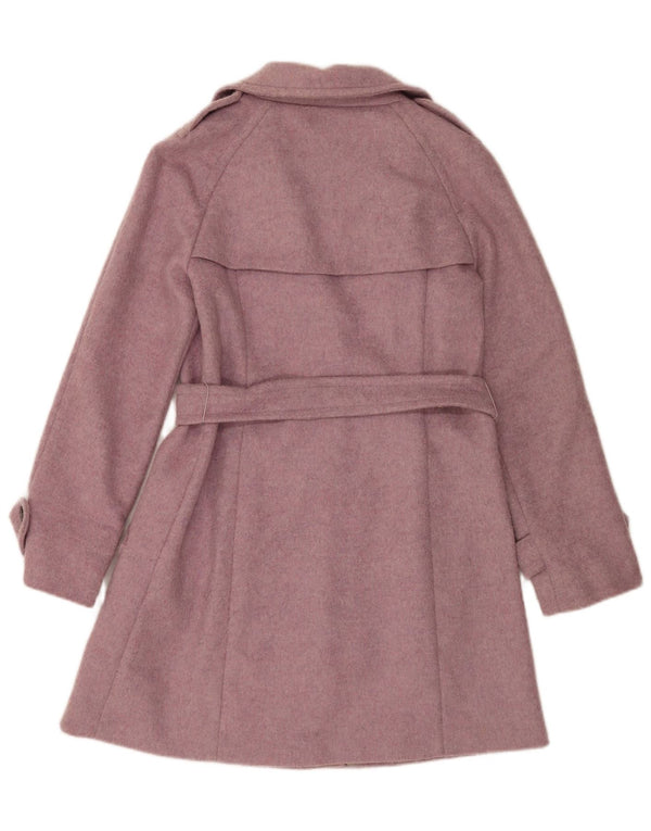 Max Mara Gabardina extragrande de fin de semana para mujer UK 6 XS Lana virgen rosa