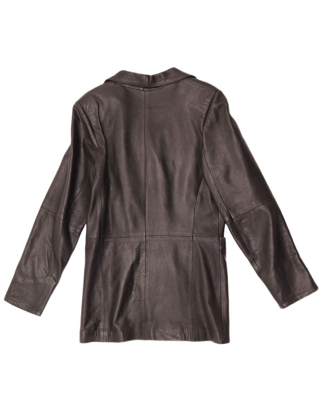 Vintage mujer 5 botones cuero Blazer chaqueta Reino Unido 8 pequeño negro