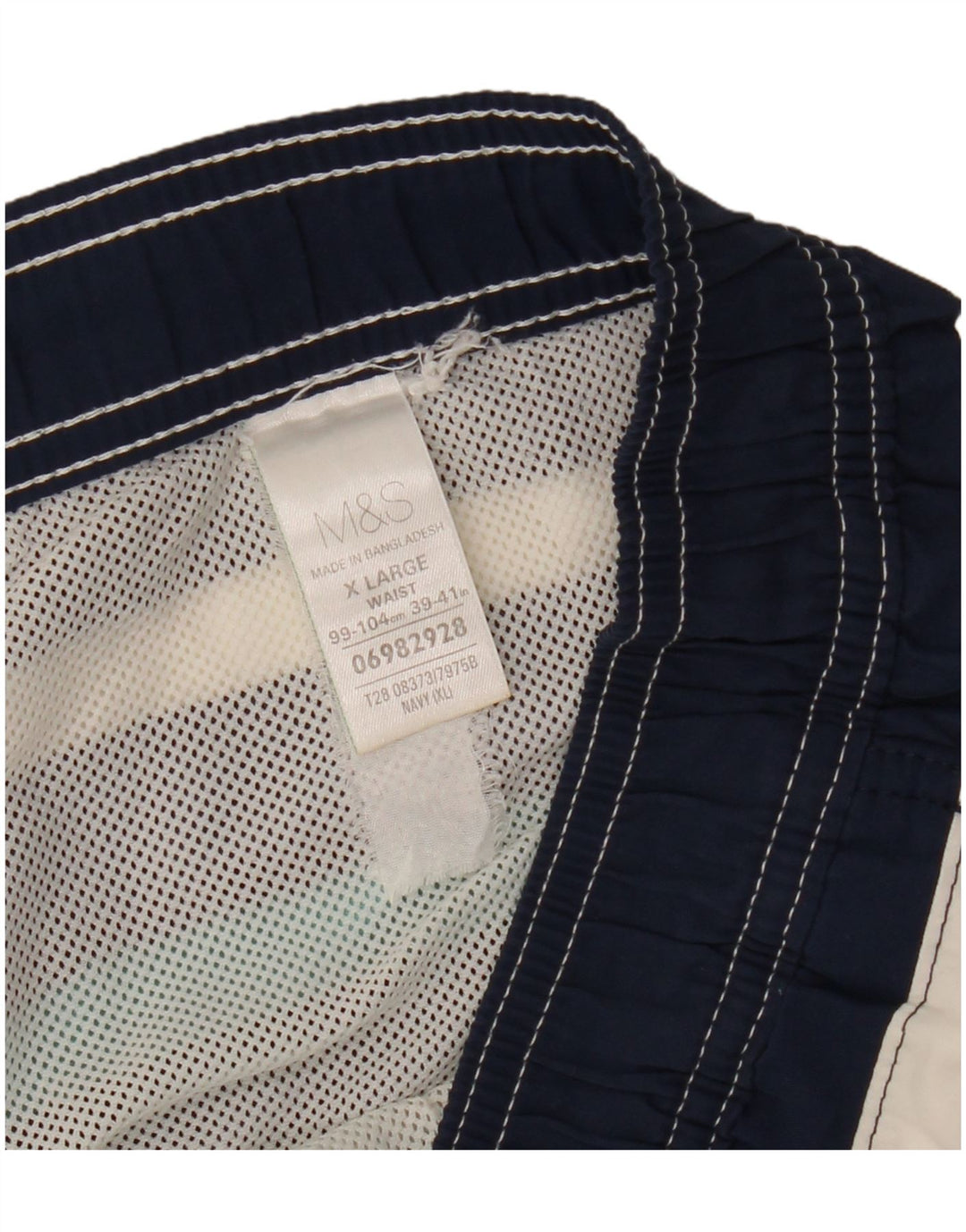 Marks & Spencer Bañador Hombre XL Poliéster Rayas Azul Marino