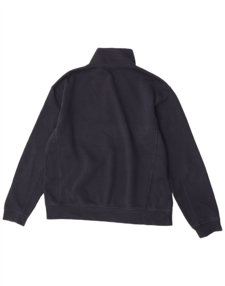 Zara Hombre Sudadera Con Cremallera Y Cuello Jumper Large Azul Marino Algodón