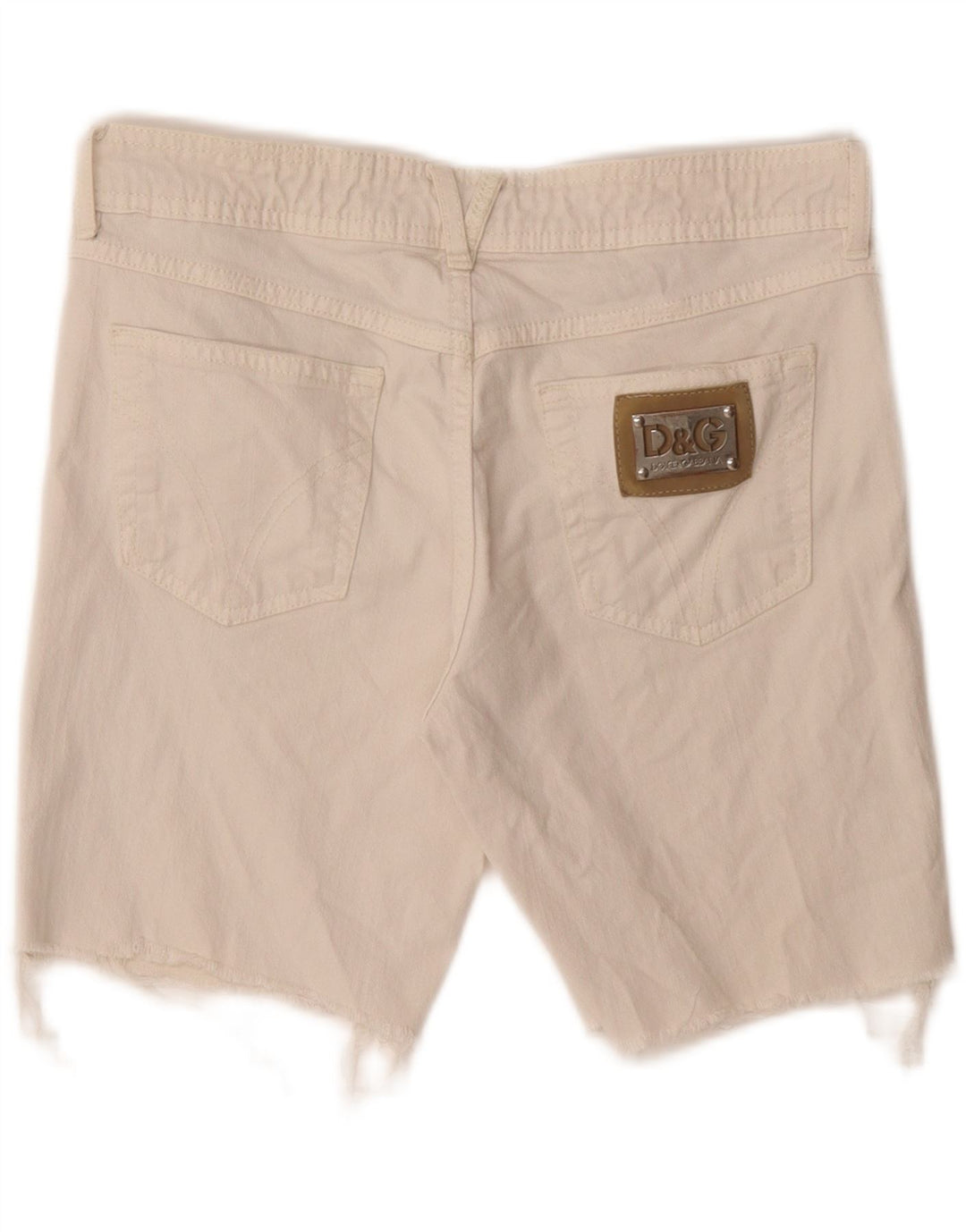 DOLCE & GABBANA Womens Denim Shorts W28 Medium  Off White Cotton Vintage Dolce & Gabbana and Second-Hand Dolce & Gabbana from Messina Hembry 