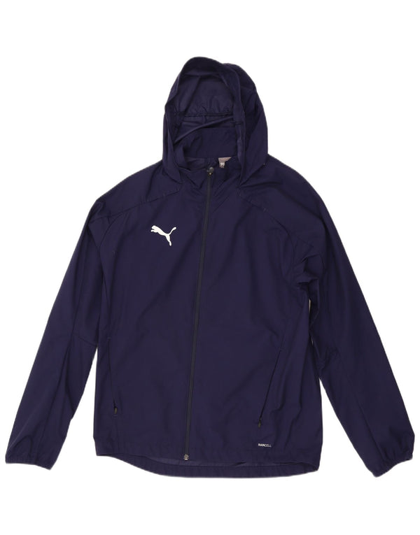 Puma Chaqueta impermeable con capucha para hombre UK 38 Medium Azul marino Nylon