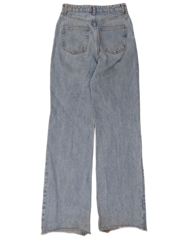 Zara Jeans de pierna ancha desgastados para mujer EU 34 2XS W24 L34 Algodón azul
