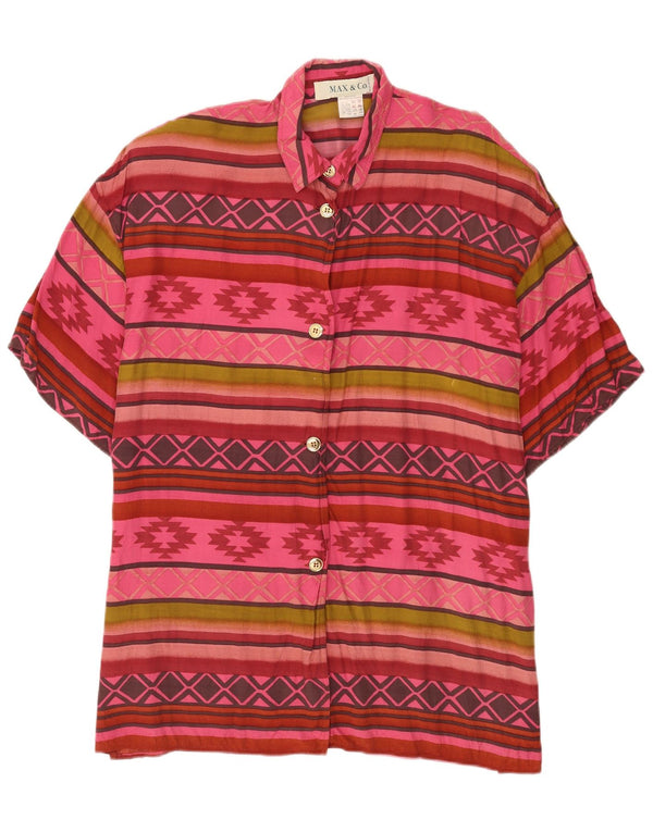 Max&Co. Camisa de manga corta para mujer UK 40 Mediana Multicolor Geométrica