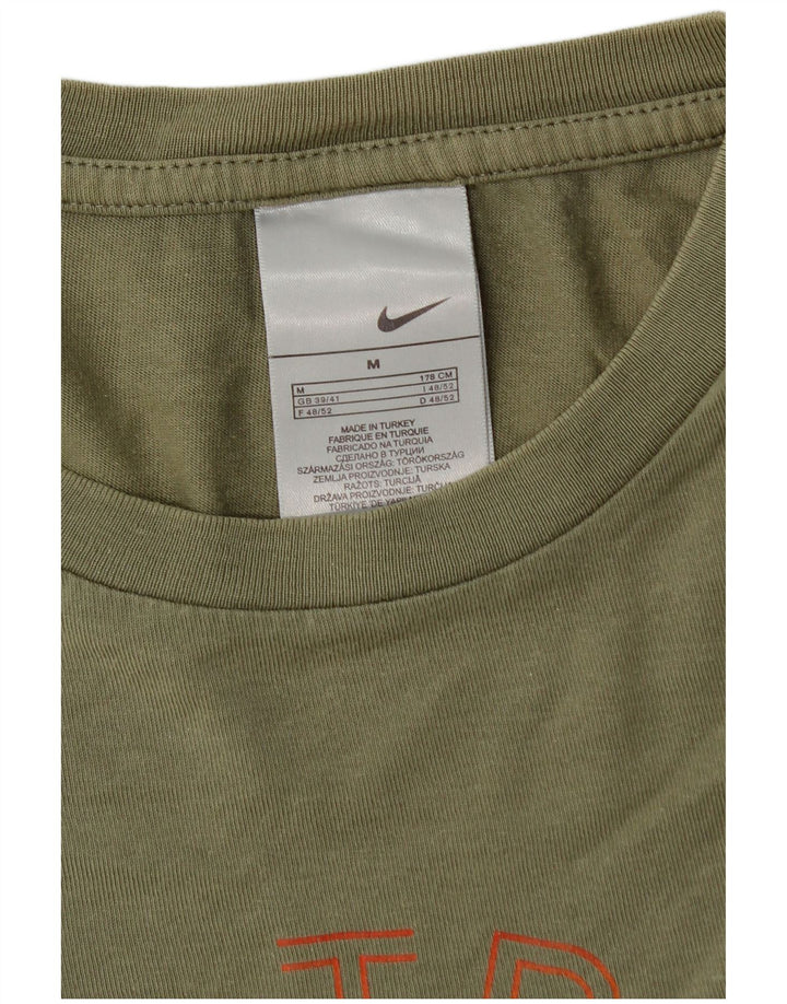 NIKE Camiseta gráfica para hombre UK 39/41 Medium Khaki Cotton