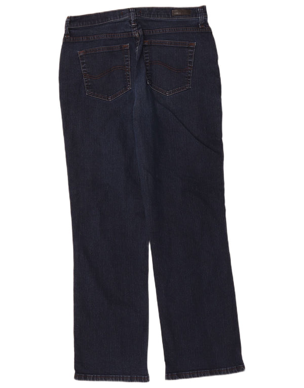 Lee Jeans rectos de ajuste relajado para mujer US 12 Large W32 L30 Azul marino Algodón