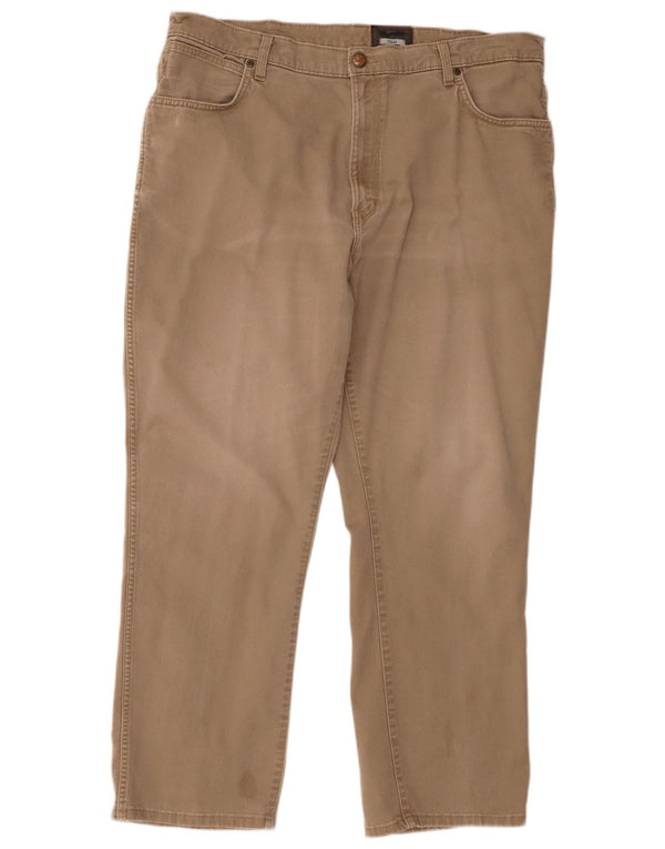 Wrangler Pantalones casuales rectos elásticos Texas para hombre W40 L29 Algodón beige