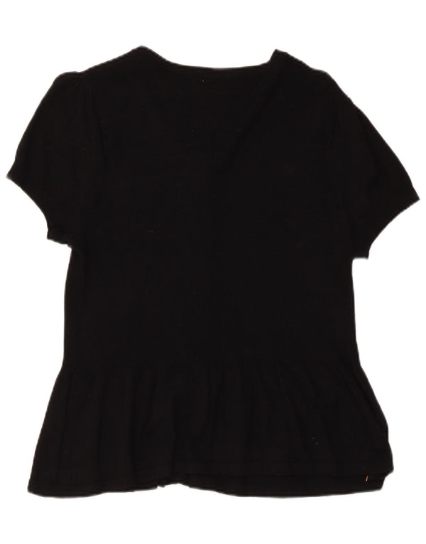 Marks & Spencer Blusa de manga corta para mujer UK 48 Large Viscosa negra