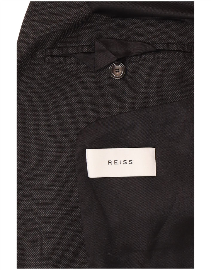 Reiss Chaqueta tipo blazer con 1 botón para hombre UK 36 Small Grey