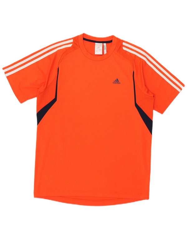 Adidas Hombre Climalite Camiseta Top Naranja Medio Colorblock Poliéster