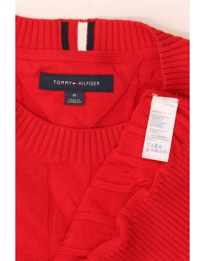 Tommy Hilfiger Jersey de cuello redondo para hombre de algodón rojo medio