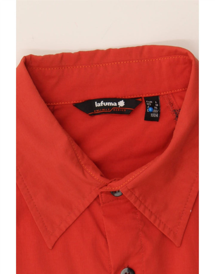 LAFUMA Mens Special Edition Short Sleeve Shirt Large Red Polyamide Vintage Lafuma and Second-Hand Lafuma from Messina Hembry 