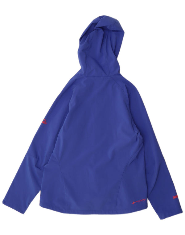 MC Kinley Womens Hooded Rain Jacket UK 16 Large Blue Polyester