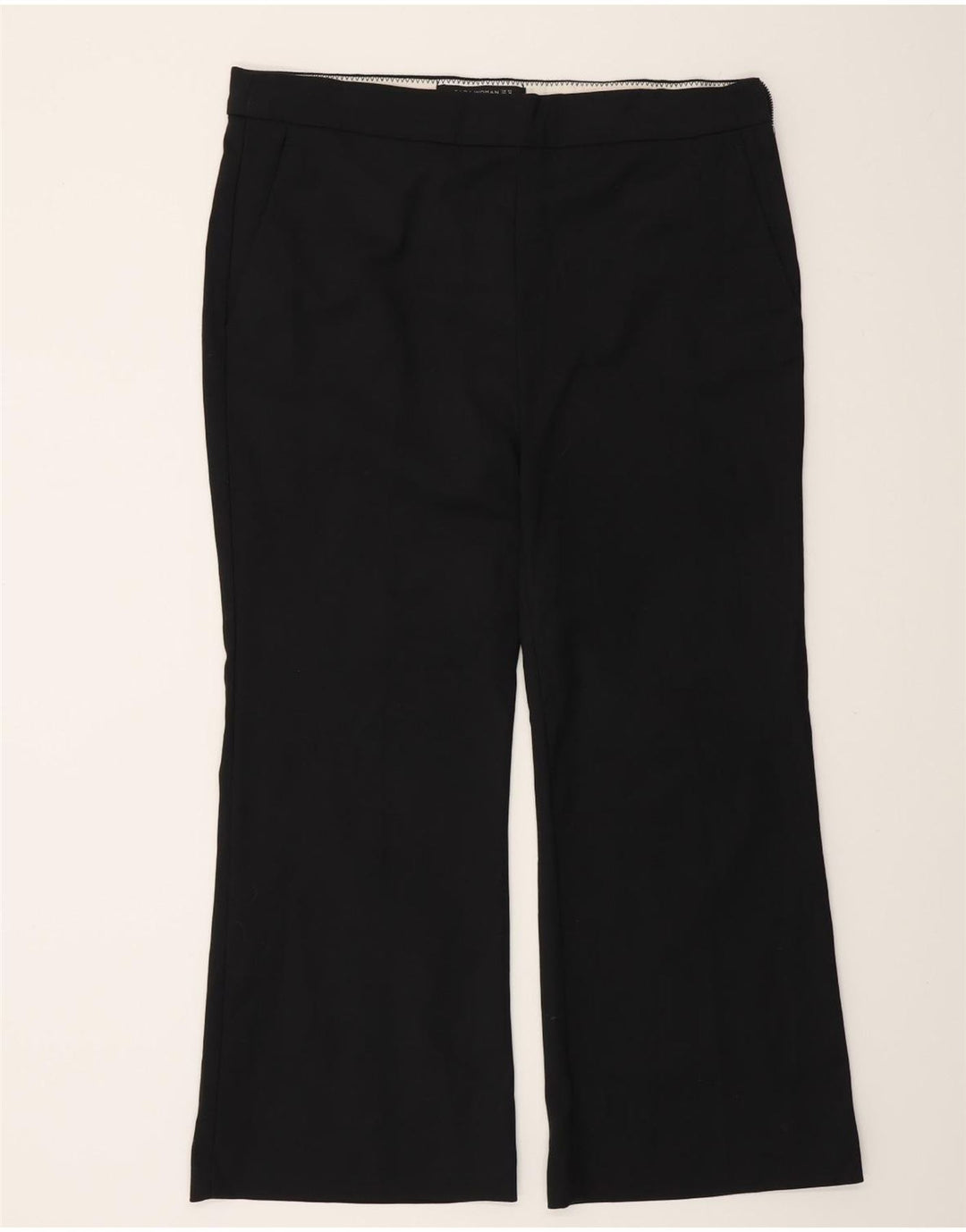 Zara Pantalones chinos con corte de bota para mujer IT 42 Large W32 L26 Negro