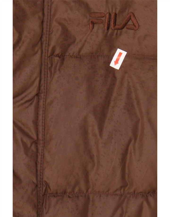 FILA Mens Padded Jacket UK 38 Medium Brown Polyamide Vintage Fila and Second-Hand Fila from Messina Hembry 