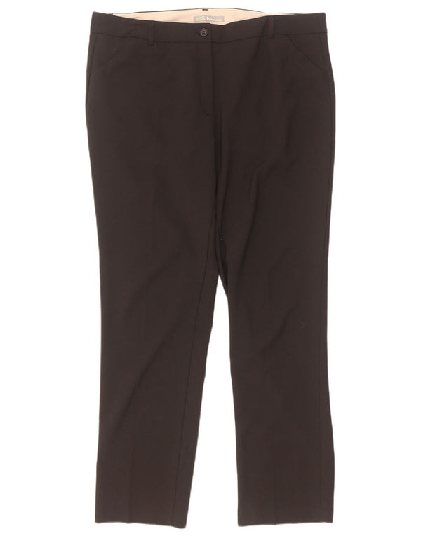 Marks & Spencer Pantalones Casuales Rectos para Mujer UK 40 Large W36 L31 Negro