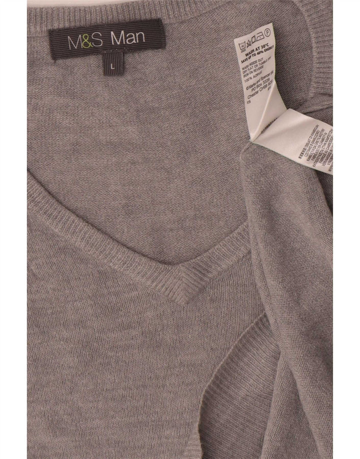 Marks & Spencer Suéter con Cuello en V para Hombre Acrílico Gris Grande