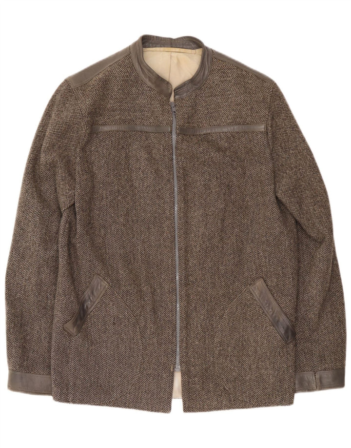 Chaqueta bomber vintage para hombre Reino Unido 38 Espiga gris medio