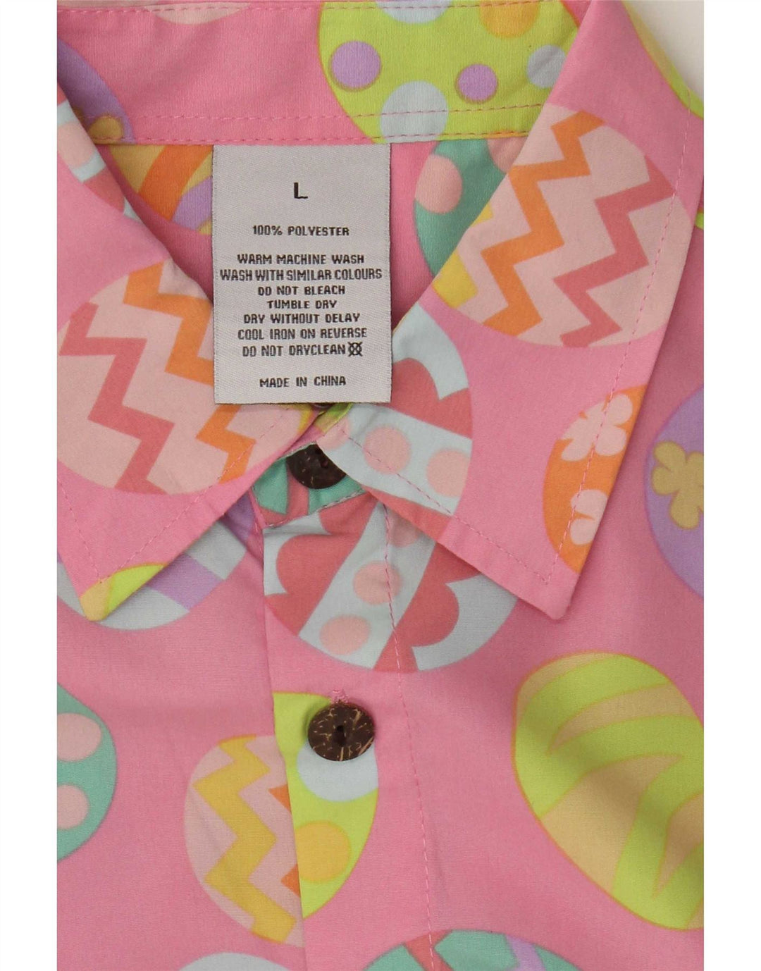 Vintage hombres Pascua patrón abstracto camisa de manga corta grande rosa