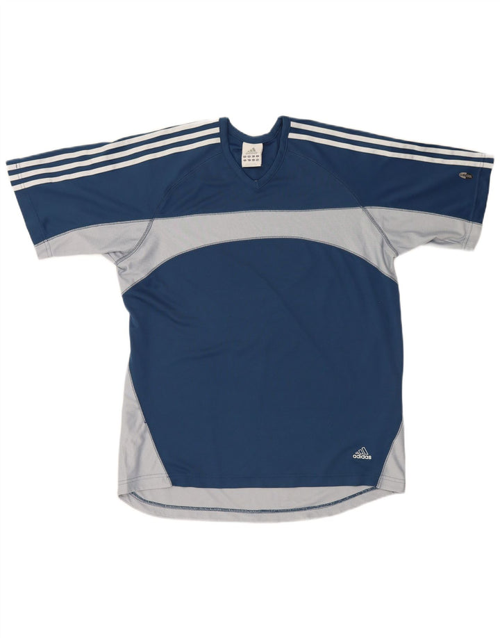 Adidas Hombre Climacool Camiseta Top Grande Azul Marino Colorblock Poliéster