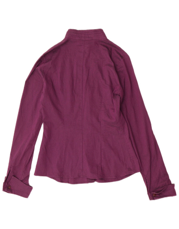 Sisley Blusa camisera para mujer UK 10 Small Purple Geométrico Algodón
