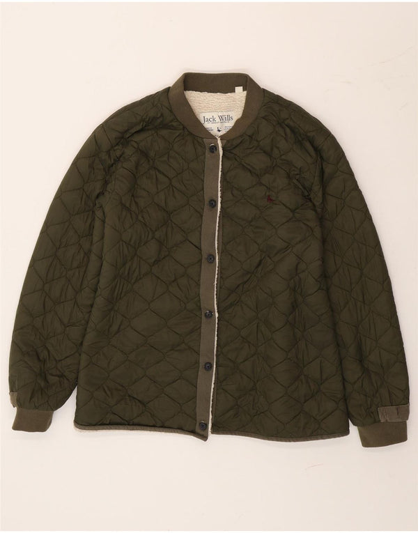 Jack Wills Chaqueta acolchada Sherpa para mujer UK 44 Grande Poliamida verde