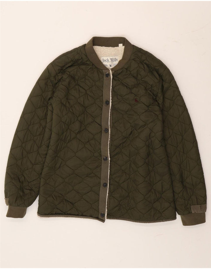 Jack Wills Chaqueta acolchada Sherpa para mujer UK 44 Grande Poliamida verde