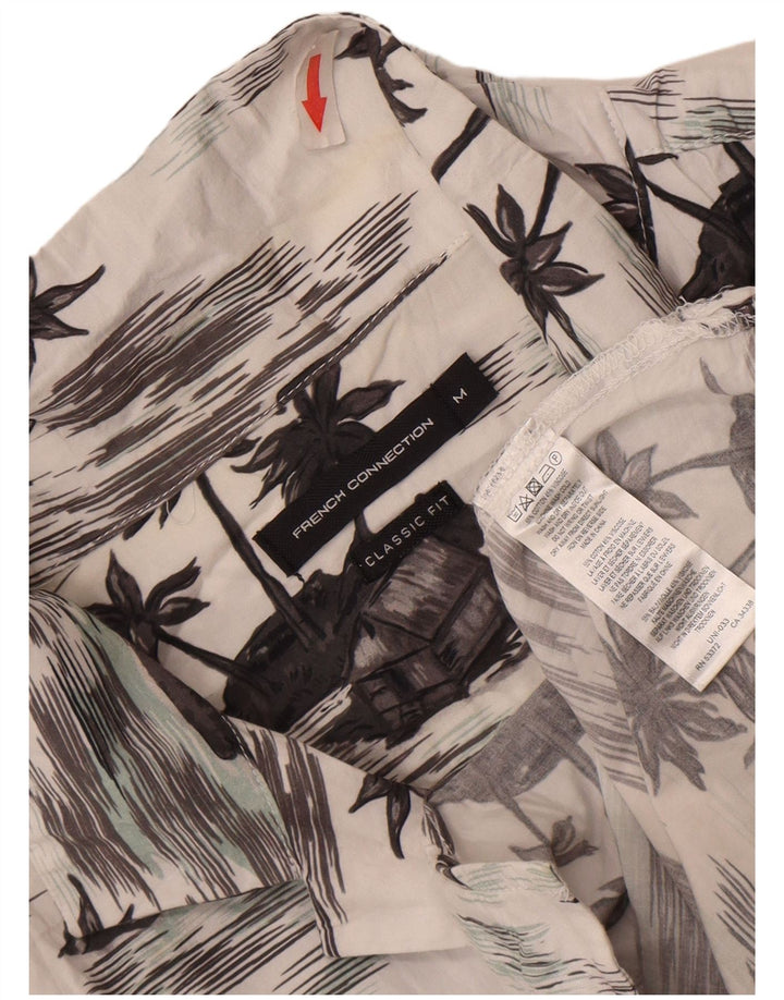 Camisa de corte clásico de manga corta para hombre de French Connection Hawaiana blanca mediana