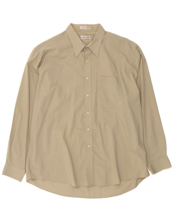Pierre Cardin Camisa Hombre Talla 18 2XL Algodón Beige