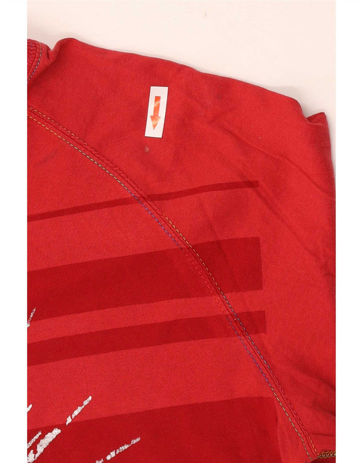 Jack & Jones Mens Graphic Top Manga Larga Grande Rojo Algodón