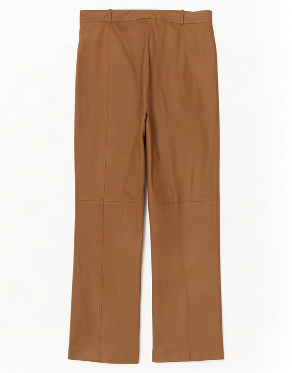 Conbipel Pantalones de cuero con corte de bota para mujer IT 46 Large W34 L32 Beige