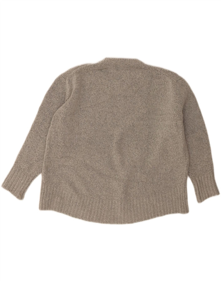 Zara Mujer Suéter De Cuello Redondo De Gran Tamaño UK 10 Small Gris