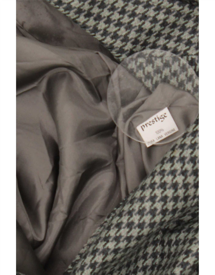 Vintage mujer 2 botones Blazer chaqueta IT 46 grande gris Houndstooth