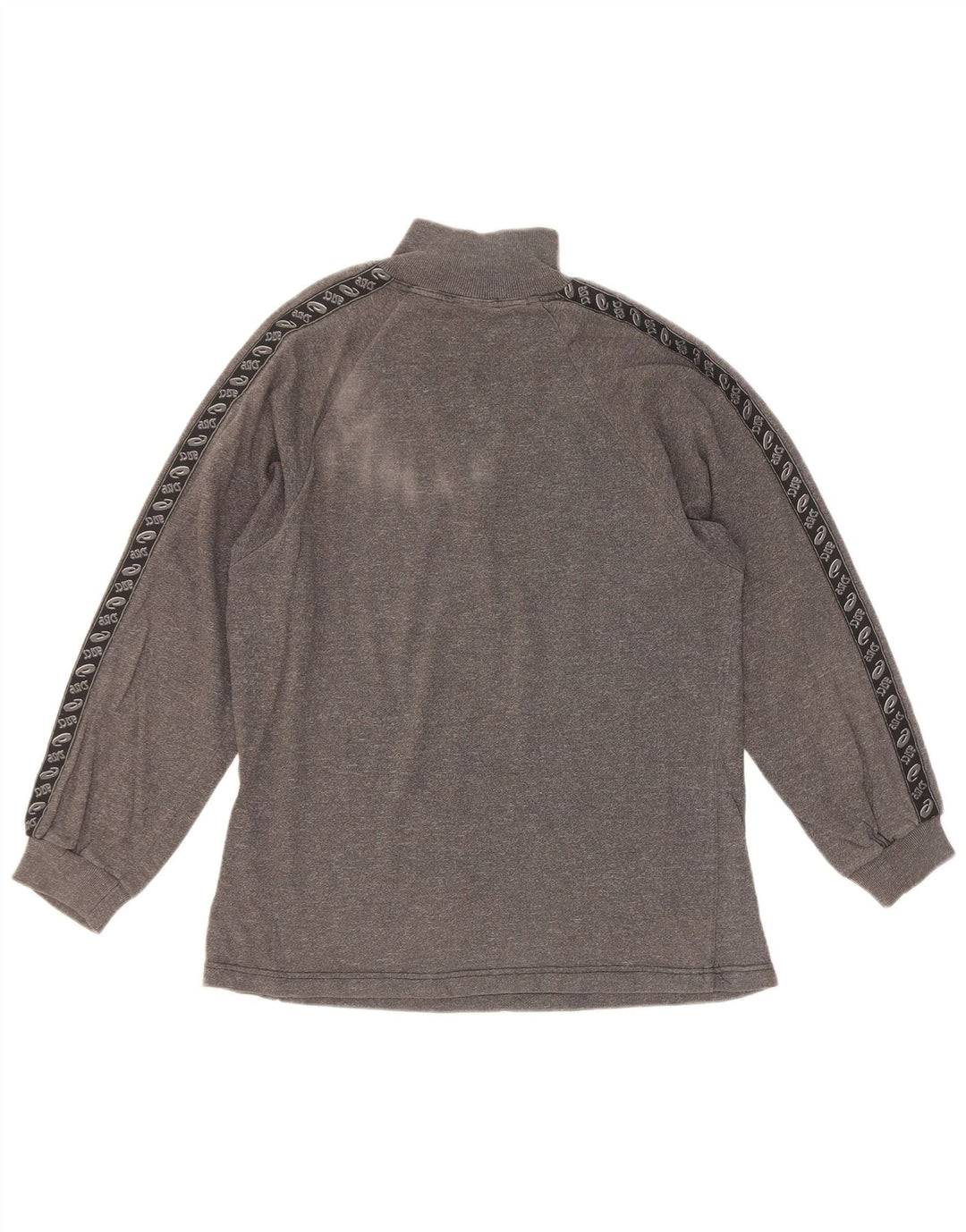 Asics Hombre Zip Neck Graphic Top Manga Larga Pequeño Gris Colorblock