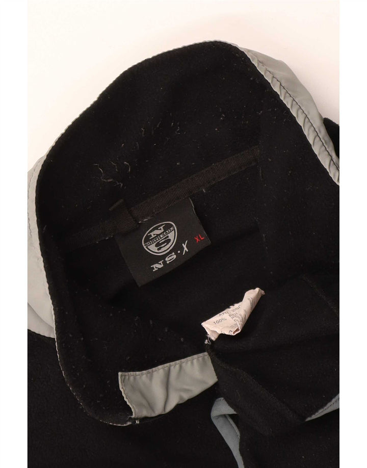 North Sails Jersey De Forro Polar Con Cremallera Y Cuello Para Hombre XL Poliéster Color Block Negro