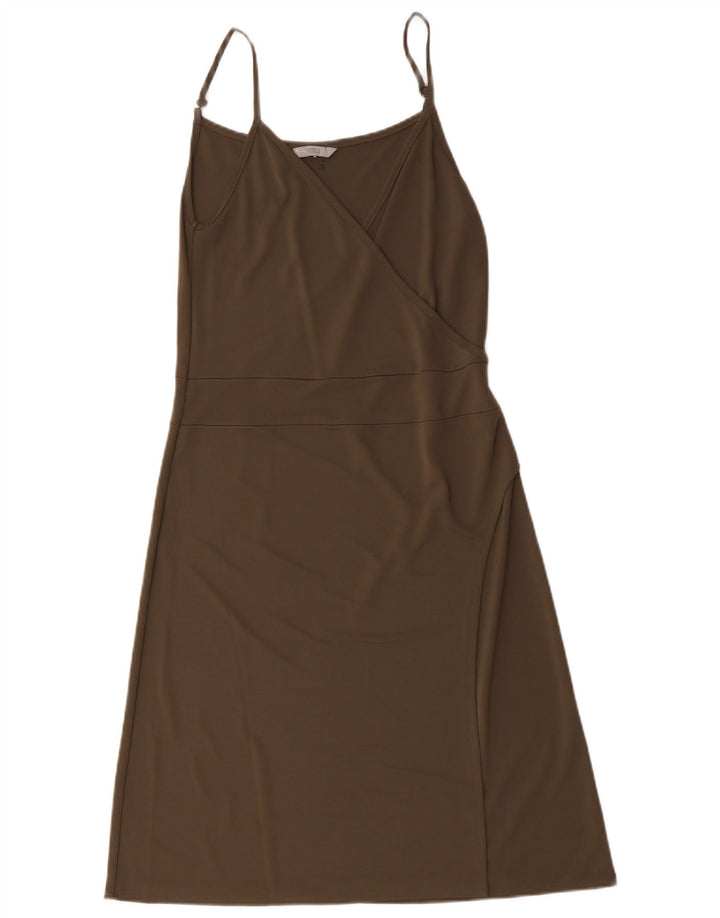 Marks & Spencer Vestido acampanado sin mangas para mujer UK 42 Medium Khaki