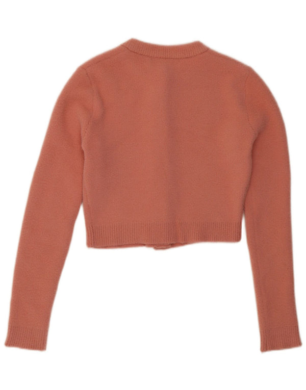 Zara Mujer Crop Cardigan Suéter UK 10 Small Rosa