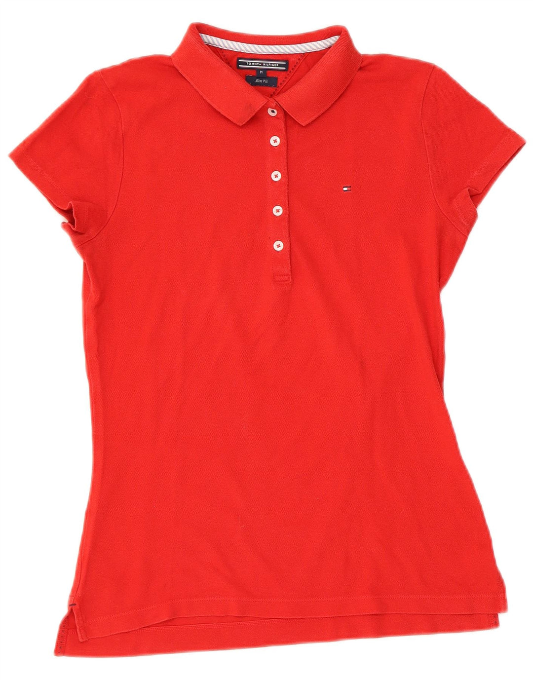 TOMMY HILFIGER Polo ajustado para mujer UK 40 Rojo mediano