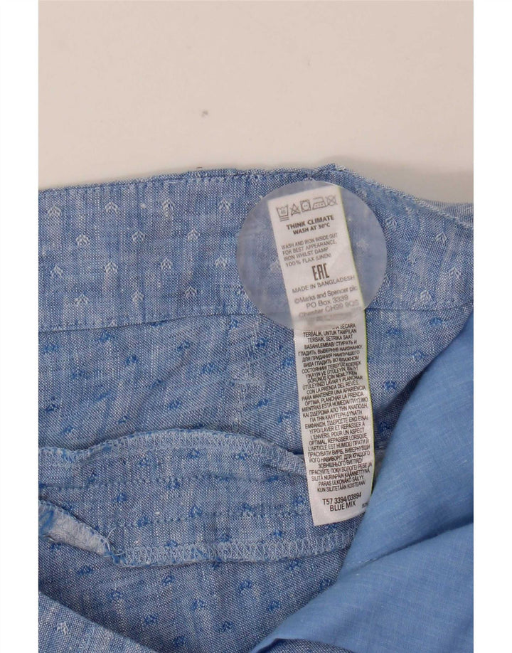 Marks & Spencer Pantalones cortos chinos pegados para mujer UK 12 Medium W32 Azul Geométrico
