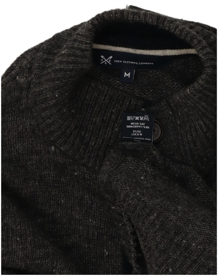 Crew Clothing Jersey con cuello y botones para hombre de lana de cordero moteada en gris medio