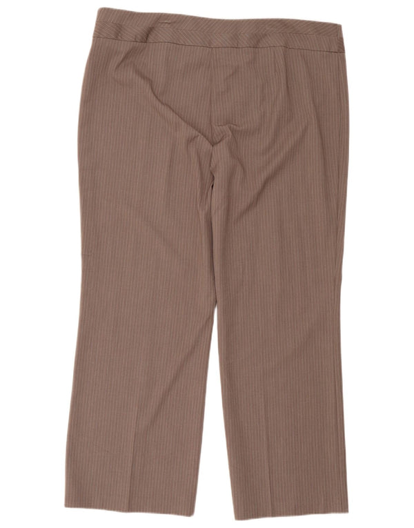 Marks & Spencer Pantalones Casuales para Mujer UK 20 2XL W42 L30 Marrón Pinstripe