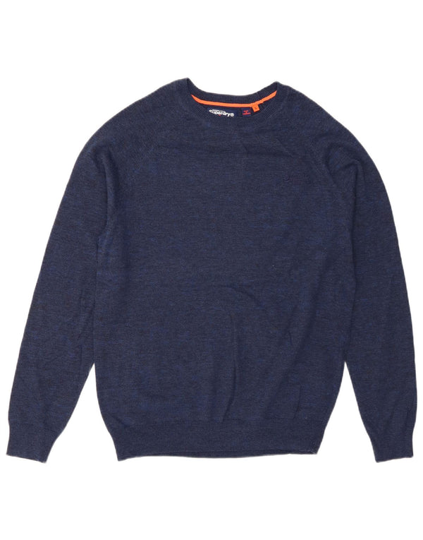 Superdry Jersey De Cuello Redondo Para Hombre Jersey De Algodón Azul Grande