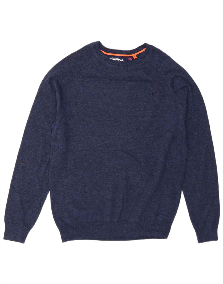 Superdry Jersey De Cuello Redondo Para Hombre Jersey De Algodón Azul Grande