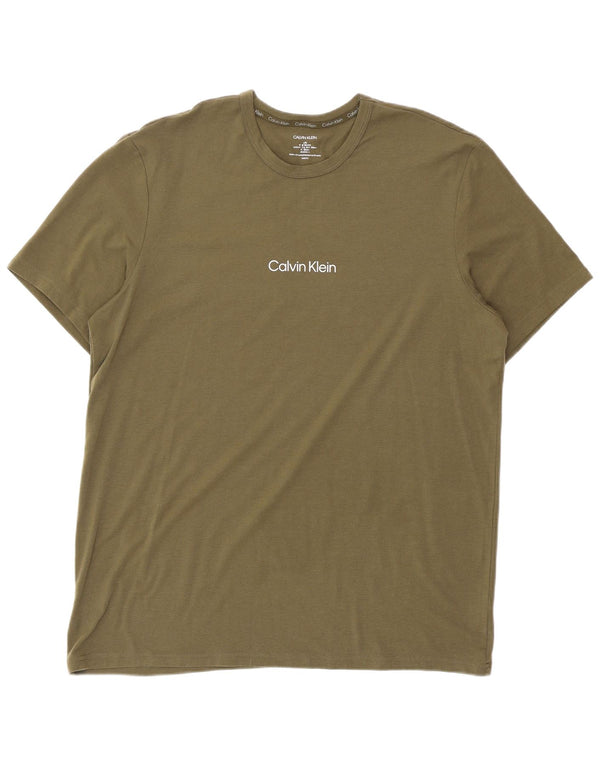 Calvin Klein - Camiseta para hombre, talla grande, color caqui