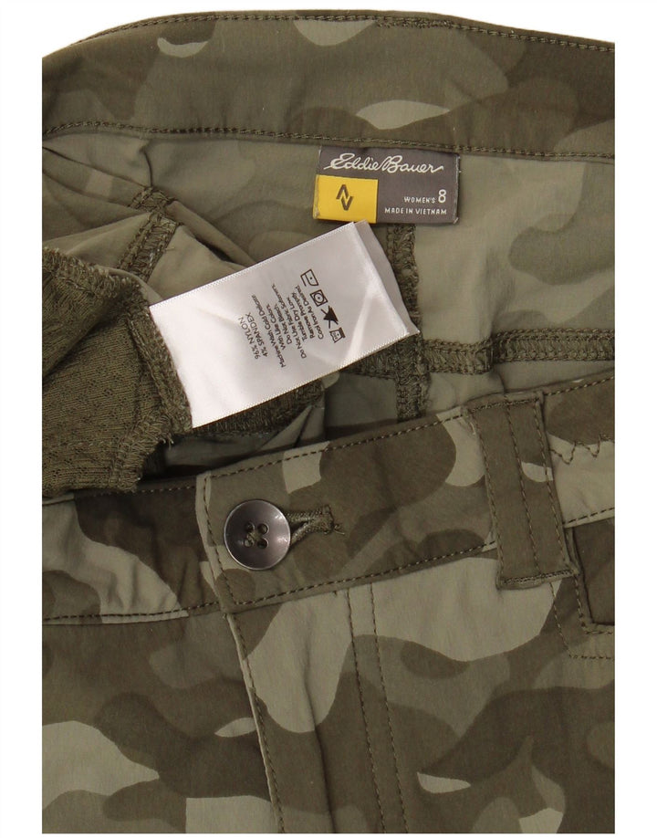 Eddie Bauer Pantalones cortos cargo para mujer US 8 Medium W32 Caqui Camuflaje Nylon