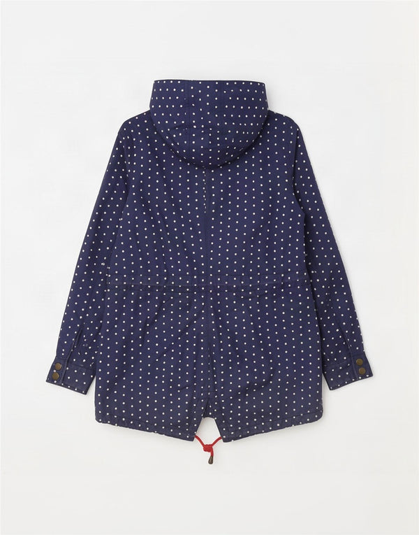 Laura Ashley Parka con capucha para mujer UK 10 Small Azul marino manchado