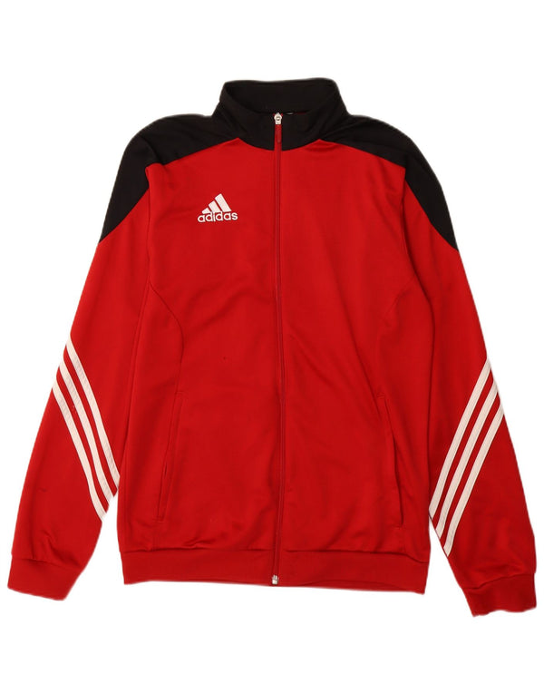Adidas Hombre Chándal Top Chaqueta Pequeña Rojo Colorblock Poliéster