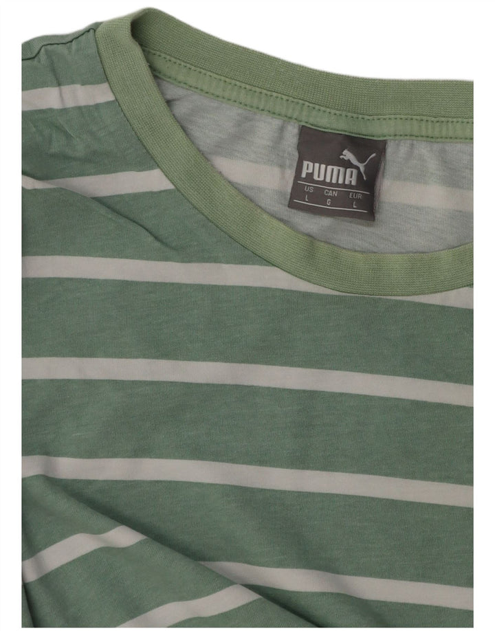 Camiseta PUMA para hombre Top grande de rayas verdes