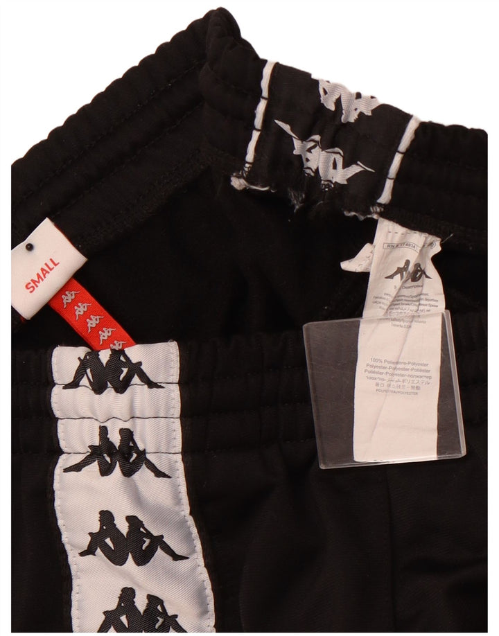 KAPPA Hombre Pantalones De Chándal Gráfico Joggers Small Poliéster Negro